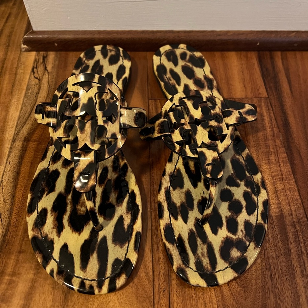 Tory Burch Millers in Patent Cheetah Print
